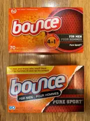 Bounce For Men Pure Sport Dryer Sheets 160 Count Discontinued - Brand New Boxes