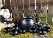 WILLIAMS-SONOMA + CRATE & BARREL CAULDRON SERVING BOWL SET -NWT- BEWITCHING!