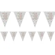Rose Gold Prismatic 30th Birthday Flag Banner 2.74m