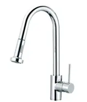 AQUAPERLA CH1013.KM ROUND PULL OUT SPRAY KITCHEN SINK MIXER CHROME