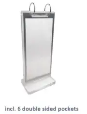DEFLECT-O JPM 80601 DEFLECTO MENU BOOK FLIP STYLE HOLDER DISPLAY STAND CLEAR