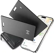[Poat] 2 Packs Wallet Tracker Card, Rechargeable Ultra-Thin GPS Tracker with Wireless Charging, Works with Apple Find My (iOS Only), Item Finder for Luggage Tags, Purse，Passports, Phone