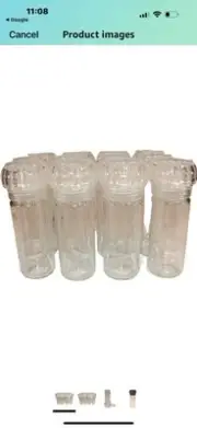 50 Spice Grinder Mills - GLASS Spice Bottle With Plastic Grinder Lid