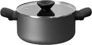 Meyer Bauhaus Series Nonstick Induction Stockpot with Glass Lid, 20cm/2.8L, Pots and Pans, Cookware, Induction Compatible, Dishwasher Safe, Oven Safe, Sesame Grey