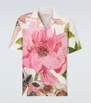 [Orlebar Brown] Orlebar Brown Maitan floral linen bowling shirt UK 16,5 multicoloured