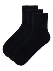 Mens Underworks 3Pk Qtr Crew Bamboo Socks