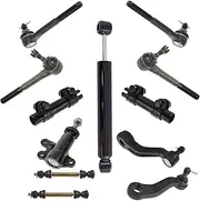 12 Piece Steering & Suspension Kit Tie Rods Idler Pitman Arms Steering Damper