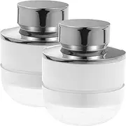 Baluue 2pcs Mushroom Head Loose Powder Box Loose Powder Makeup Case Plastic