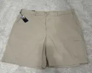 Men's PEBBLE BEACH Dry-Luxe Performance Tan Golf Shorts Sz 44