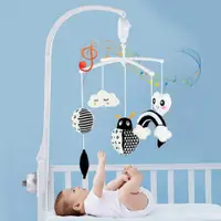 在飛比找蝦皮購物優惠-音樂嬰兒床床鈴 黑白高對比度感官玩具 懸掛式嬰兒床床鈴 帶發