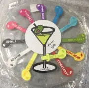 Set Of 12 Drink Olive Martini Belts by Mud Pie Glass Markers NEW SEALED BX32