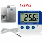 US Electronic Digital Thermometers ℃/℉ LED Home in/Out Temperature Freezer Alarm