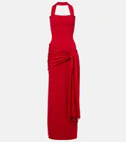 [Aya Muse] Aya Muse Knitted silk and cotton maxi dress AU 16 red