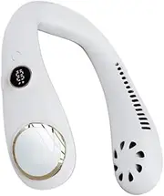Poemtian Portable Neck Fan,Hands Free Bladeless Fan,Personal Wearable Neck Fan,USB Rechargeable Cooling Neckband for Personal Wearable Fan, Outdoor, Sports, Camping (White)