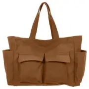 Garden Tool Bag 50cm x 15cm x 34cm Canvas with Pockets, Brown