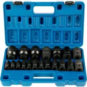 19 Piece 1/2 Inch Drive Impact Socket Set SAE Standard Hex 6 Point Sockets