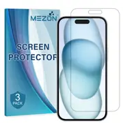 [3 Pack] Apple iPhone 15 Plus (6.7") Ultra Clear Screen Protector Film by MEZON – Case Friendly, Shock Absorption (iPhone 15 Plus, Clear) – FREE EXPRESS