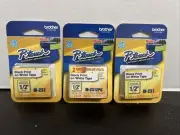 Brother P-Touch M-Tape 1/2 inch Black on White M-2312PK