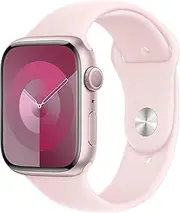 Apple Watch Series 9 [GPS, 45MM] Pink Aluminium Case with Pink Sport Band (Renewed)