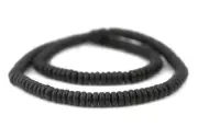Midnight Brass Smooth Rondelle Beads 6mm Black Disk Large Hole 16 Inch Strand