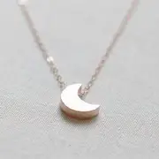 Crescent Pendant Necklace Silver - One Size