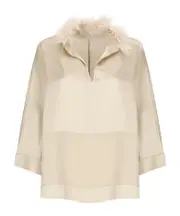 Antonelli Firenze Corinto Feather Collar Top 42 Nude