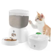 Automatic Cat Feeder with 3L Dry Cat Food Dispenser and 2L Cat Water Fountain,