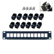 12-Port CAT6 Shielded Panel 10G Ready Metal Housing Color-Coded Labeling