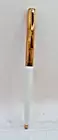 Sheaffer White Dot white with gold cap ball pen-takes parker style refill?--new