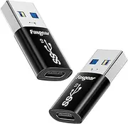 Fasgear USB C to USB Adapters 2-Pack, Double Sided 10Gbps Data Sync & 3A Fast Charging, USB 3.2 Gen 2 Type C Female to A Male Converter for Type-C Earphone,Car Charger,Power Bank