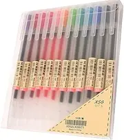 Premium MUJI Style Gel Ink Ball Point Pen [0.5mm] for Office School Stationery Supply (12PCS Colorful)