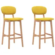 vidaXL Bar Stools 2 pcs Mustard Yellow Fabric