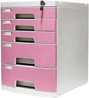 File Cabinet Flat File Cabinet, Drawer Organizer 5-Layers Lockable with Blank Label, Environmentally Friendly Plastic,Large 5-Layers