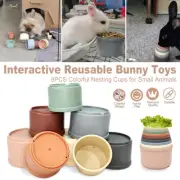 8 Pcs Rabbit Stacking Cup Toys for Bunnies Enrichment Small Pet Snack Nesting AU