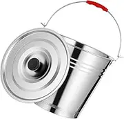 Yardenfun 1 Set Thickened Stainless Steel Water Bucket with Lid Portable Ice Bucket for Parties Ktv Home Use Sleek Design with Handle for Easy Carrying Versatile for Drinks Ice Storage