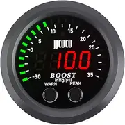 Universal Turbo Boost/Vacuum Gauge Kit Includes Electronic Pressure Sensor Red LED Light PSI Meter - for Car Truck - 2-1/16"