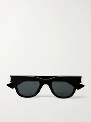 [SAINT LAURENT EYEWEAR] SAINT LAURENT EYEWEAR - Jacques D-frame Acetate And Silver-tone Sunglasses - Black - One size One size Black