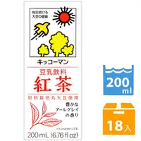 在飛比找PChome24h購物優惠-龜甲萬 龜甲萬豆乳-紅茶風味 (200ml *18入)