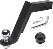 Trailer Hitch 8inch Drop Tow Bar W/50mm 2inch Ball Cover Mount Tongue Hitch Trailer Car RV Boat Parts Accessories Camper Accessories(With 50mm Ball)