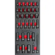 32pc Ampro 3/8" Drive Metric Impact Standard & Deep Socket Set Tool Kit AS6648
