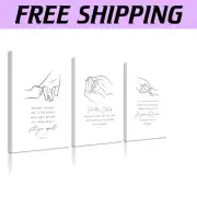 Artistic Set of 3 Bible Verse Canvas Prints - 16x24 Inch Ready to Hang for Kids