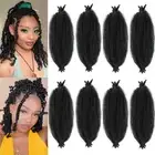 8 Packs Springy Afro Twist Hair 16 inch Pre-Separated Kinky Marley Twist Brai...