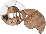 MYCENSE Cheese Board with Knives Cheese Server Serving Platter Lightweight Meat Tray Wooden Cheese Platter for Kitchen Housewarming
