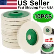 10PCS 4 inch Wool Buffing Angle Grinder Wheel Felt Polishing Disc Pad Kit US