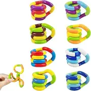 Pack of 8 tangles, Fidget Toys, Fidget Toys, Twist Toys, Stress Relief, Anti-Anxiety, Autism for Children and Adults