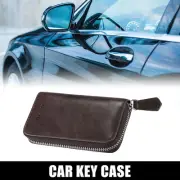 1 Pcs Leather Auto Key Fob Case Holder Smart Keychain Protector Cover Coffee