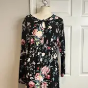 ASOS Maternity Floral Keyhole Maxi Dress Women Ruffle Peasant Fairy Boho Size 6