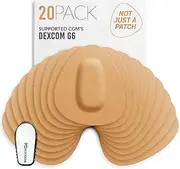 Not Just A Patch CGM Sensor Patches for Dexcom G6 & MiaoMiao (20 Pack) - Water Resistant & Durable for Active Lifestyle for 10-14 Days - Pre-Cut Dexcom G6 Adhesive Patches in Beige