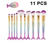 Makeup Brushes Set 11pcs Makeup Brush Cosmetic Brushes Eyeshadow Eyeliner Blush Brushes Mermaid Makeup Brush Set Colour Purple