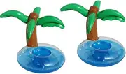 BinaryABC Inflatable Coconut Tree Palm Trees Drink Holders Drink Floaties, Pool Drink Holder Floats, Inflatable Floating Drink Cup Holder,Hawaii Summer Pool Paty Drinks Favors,2Pcs